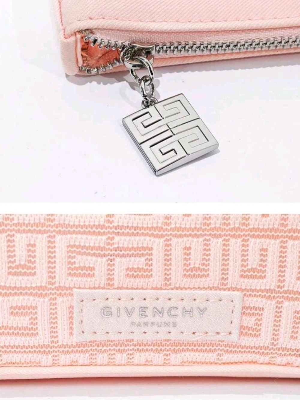 Givenchy Parfums Makeup Pouch Cosmetic Bag Transparent Flat Nude Pink New - Picture 3 of 6